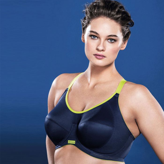 Elomi Energise Underwire Sports Bra With J Hook EL8041 Navy Womens