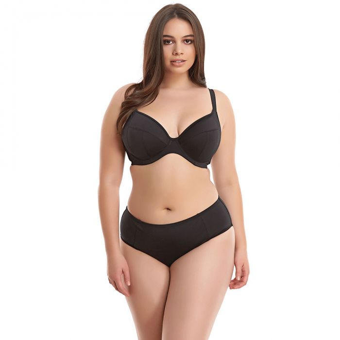 Elomi Swim Essentials Underwire Plunge Bikini Top ES7504 Black Womens  Swimwear