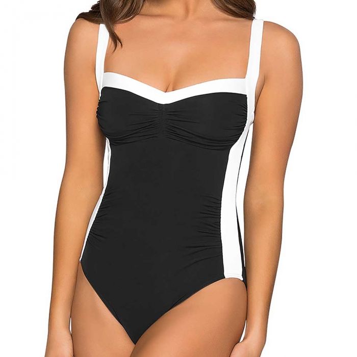 Jets Classique DD/E Cup Banded One Piece Black/White