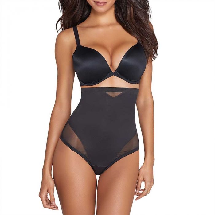 Miraclesuit Shapewear Sheer Shaping X-Firm High Waist Thong 2778 Black  Women Shapewear