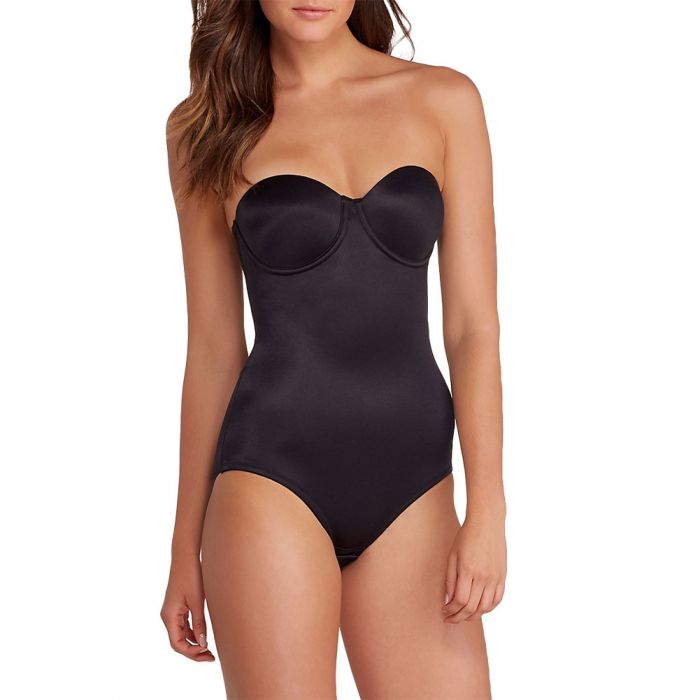 Miraclesuit Shapewear Back Magic Strapless Bodybriefer 2910 Black Womens  Shapewear