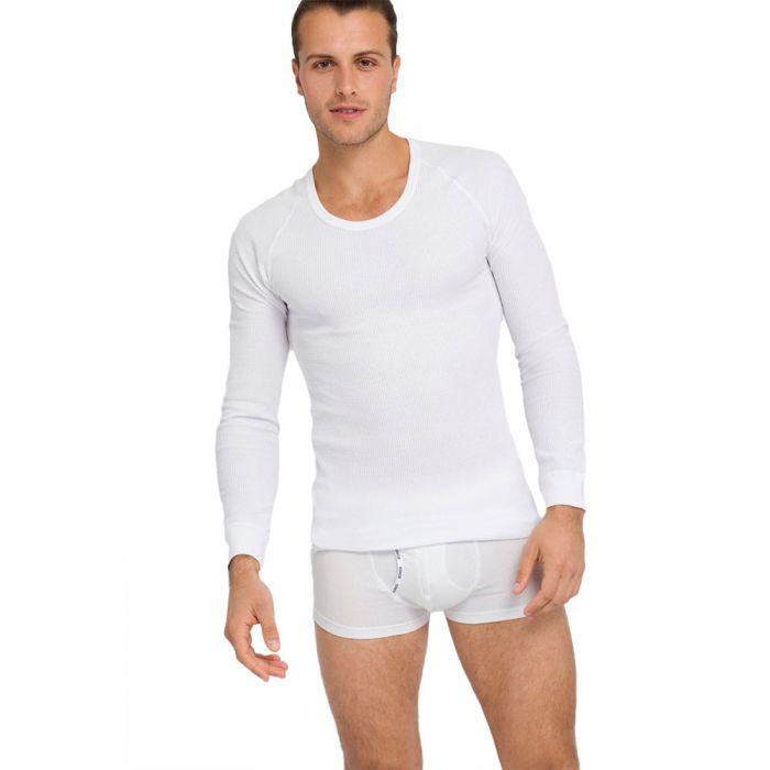Holeproof Aircel Thermal Long Sleeve Tee MYPU1A White Mens T-Shirt ...