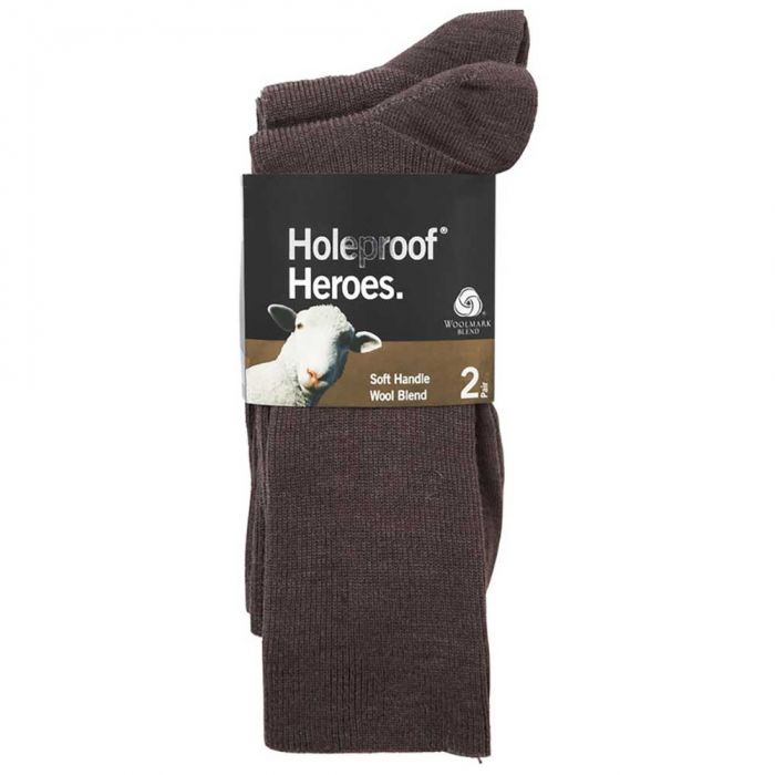 Holeproof Rib Wool Bus S10012 Taupe Mens Socks | Zodee Australia