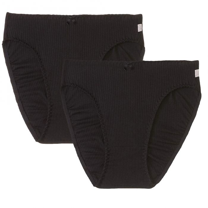 Hestia Heroes Hi Cut 2 Pack W10032 Black Womens Underwear