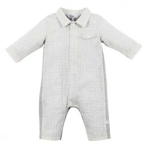 Bebe by Minihaha Archie Long Sleeve Button Romper Blue Multi YW16-425