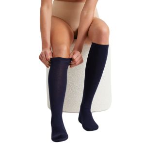 Ambra Bamboo Knee -Hi Sock 2-Pack Navy