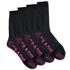 Tradie Lady Cotton Crew Sock 2-Pack L22223SJ Black