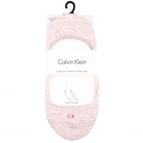 Calvin Klein Hailey Logo No Show Socks 2-Pack ECA632 Pink/Grey