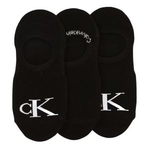 Calvin Klein Monogram Liner Socks 3-Pack ECJ502 Black