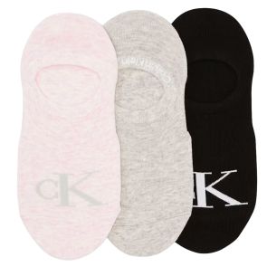 Calvin Klein Monogram Liner Socks 3-Pack ECJ502 Pink/Grey Heather/Black