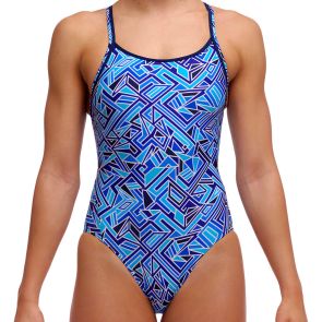 Funkita Ladies Diamond Back One Piece FKS033L Blue Bits