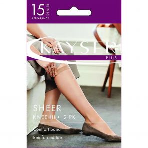 Kayser Plus Silky Elastane Knee Highs 2-Pack H12200 Nearly Black
