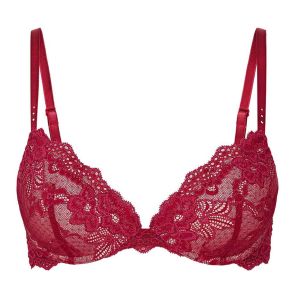 Pleasure State My Fit Lace Push-Up Plunge Bra P80-4053F Jester Red