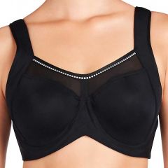 Bendon Sport Extreme Out Underwire High Impact Sports Bra 76-408 Black and Silver