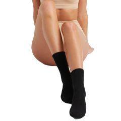 Ambra Bamboo Blend Crew Sock 2-Pack Black