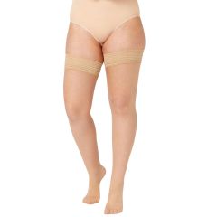 Ambra Sheer Pattern Top Satin Stay Up Natural