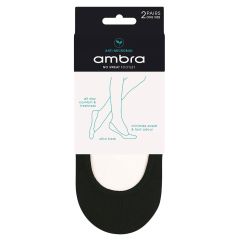 Ambra No Sweat Footlet 2-Pack AMNSWFT2P Black