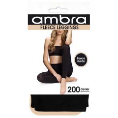 Ambra Fleece Opaque Leggings AMTRACKLEG Black