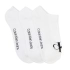 Calvin Klein Flat Knit Monogram Low Cut Socks 3-Pack ECJ501 White