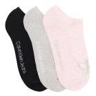 Calvin Klein Flat Knit Monogram Low Cut Socks 3-Pack ECJ501 Pink/Grey Heather/Black