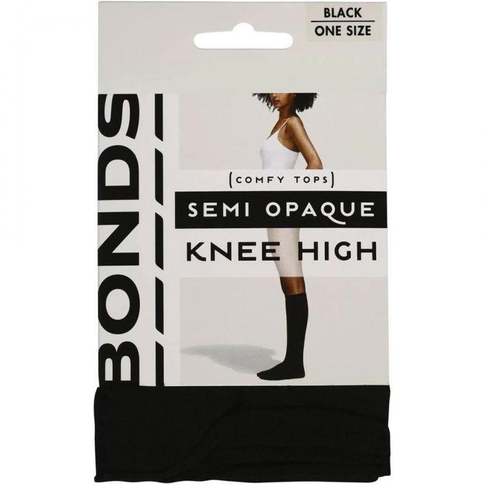 Bonds 40D Semi Opaque Knee-Hi L79582 Black Womens Hosiery Zodee