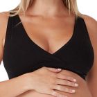 Ambra Bamboo Maternity Crossover Crop Charcoal Marle