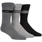Calvin Klein Mens Bamboo Blend Logo Socks 3-Pack ECK177 Charcoal/Grey/Black