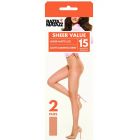 Razzamatazz Control Sheer Matte Brief Pantyhose 2-Pack H80033 Tan Womens Hosiery