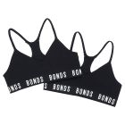 Bonds Kids Super Stretchies Racer Crop 2 Pack UXNK2A Black Kids Crop