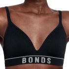 Bonds Retro Rib Wirefree Tee Bra YXF7Y Black Womens Bra