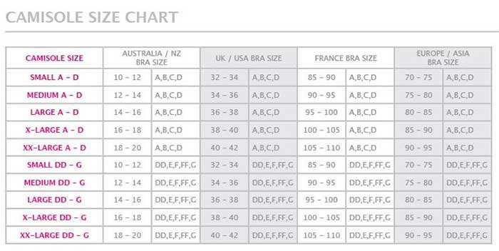 Hotmilk Cami Size Chart