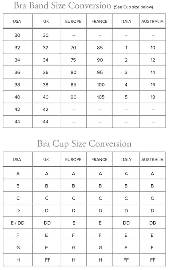 Le Mystere Bra Size Chart