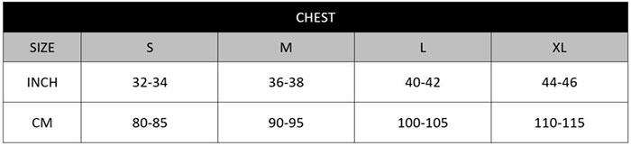 Oviously Shirt Size Chart