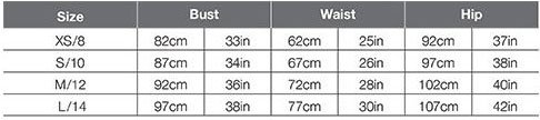 Platypus Women Size Chart