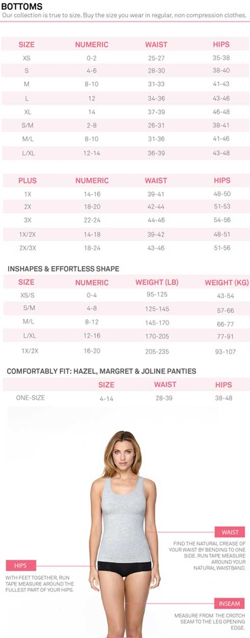 Yummie Tummie Bottom Size Chart